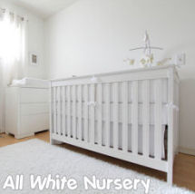 All solid white nursery for a baby boy