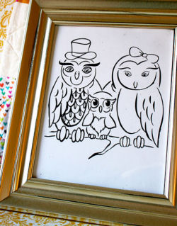 Original owl theme artwork for Hadley's nursery