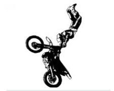 Large motocross vinyl decal featuring a rider doing dirt bike tricks.