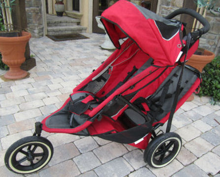 Red Phil and Ted's Sport Double Jogging Baby Stroller