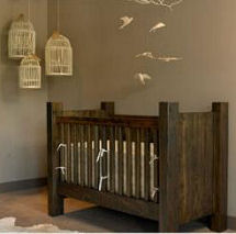 Rustic Baby Nursery Decor with Recycled Homemade Wooden Crib