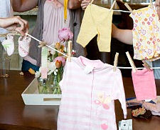 clothesline baby shower decorations ideas theme invitations wording poem verse personalized homemade