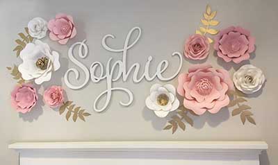 giant 3d wall flowers for a baby girl nursery room wall