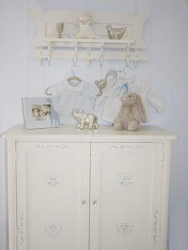 DIY painted vintage baby dresser changing table