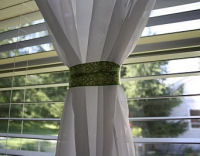 lime green and white damask sheer baby nursery curtains panels