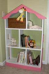 custom barbie doll dollhouse bookshelf shelf bookcase woodworking pattern project wood wooden girl