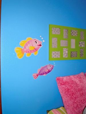 Underwater Nursery Wall Mural w Tropical Fish