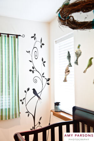 Bird themed vinyl nursery wall decals