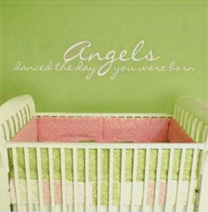 Baby angel nursery wall quote stickers and decals