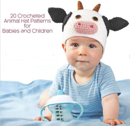 Collection of knitting patterns for Amigurumi animal baby hats.