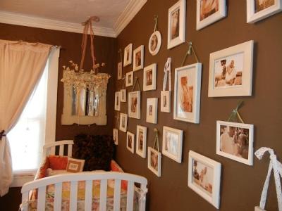 Antique Shabby Chic Girls Nursery Walls in Chocolate Brown