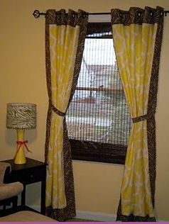 baby girl safari brown and white zebra print nursery window treatments curtains