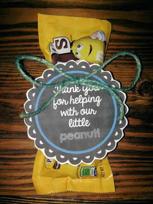 Free printable label download for M&Ms goodie bag gifts
