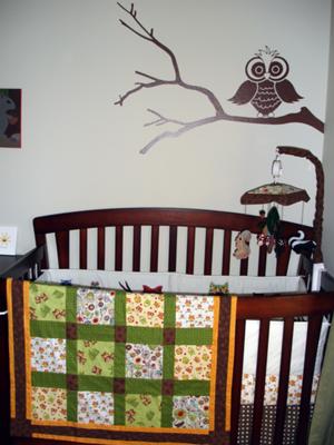 OWL Love You Forever Baby Boy!  Homemade owl baby bedding and nursery decor