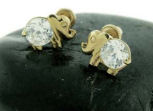 gold baby elephant diamond earrings children girls stud jewelry