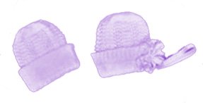 Free knit baby girl hat pattern with ribbon.  Knitting pattern