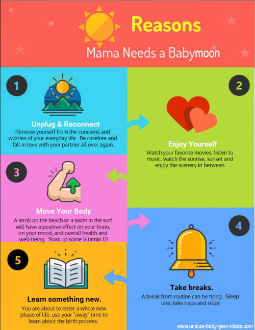 Reasons mama needs a babymoon getaway vacation infographic