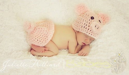 Crochet baby pig costume photo prop with hat and diaper cover pattern