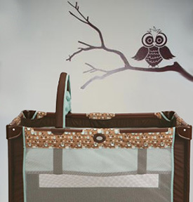 Graco Hoot unisex owl theme baby play yard