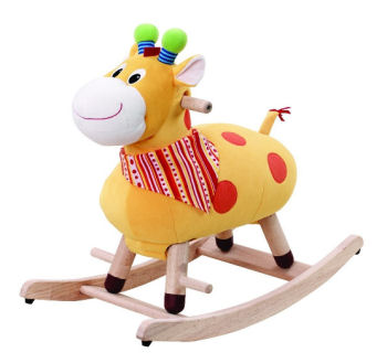 Baby rocking horse toy with safety harness and back rest for support
