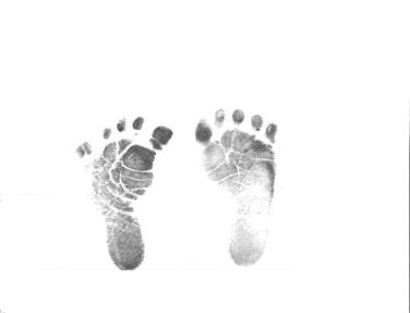 Baby footprints pictures images stamped in black ink