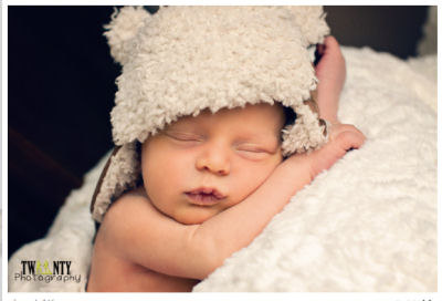 Photo of sweet baby boy, Bear, wearing a picture perfect hat