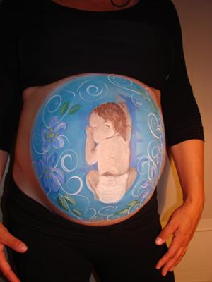 Ultrasound Fetus Pregnant Belly Painting Sweet Pregnant Tummy Painting