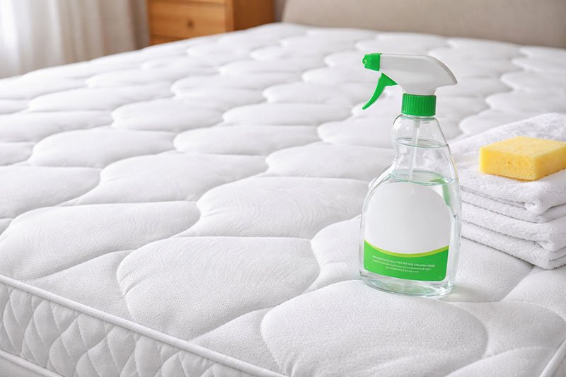 clean mattress after stain removal with safe mattress stain remover
