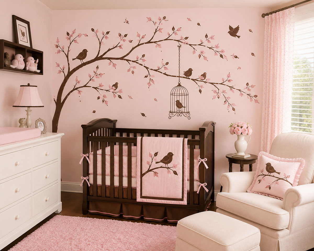 bird nursery ideas baby wall mural