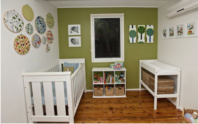 Baby Boy's Blue and Green Modern Vintage Nursery 