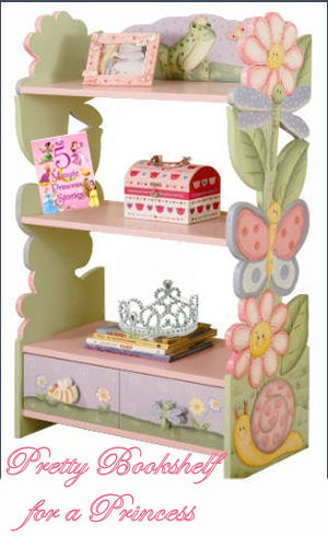 Pretty pink princess bookshelf ideas for a baby girl nursery room