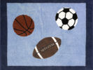 baby boys boy area rug throw rug basketball football soccer navy blue light accent theme