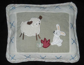 applique bunny little lamb baby crib quilt pillow nursery