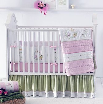 Butterfly baby nursery theme ideas for a girl with butterflies bedding with fairy and forest creatures quilt appliques