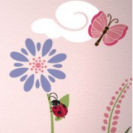 Butterfly and ladybug baby nursery wall stencil pattern template