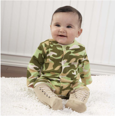Realtree camouflage green camo baby boy military or hunting style clothes with booties