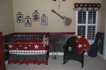 Baby Boy's Country and Western Guitar Nursery Theme Room Pictures
