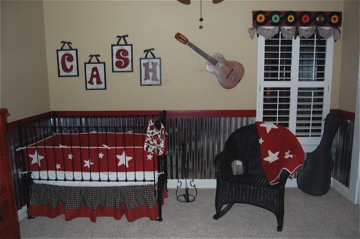 Baby Boy's Country and Western Guitar Nursery Theme Room Pictures