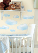 baby nursery cloud wall mural stencil decals stickers