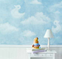 baby nursery cloud wall mural stencil decals stickers