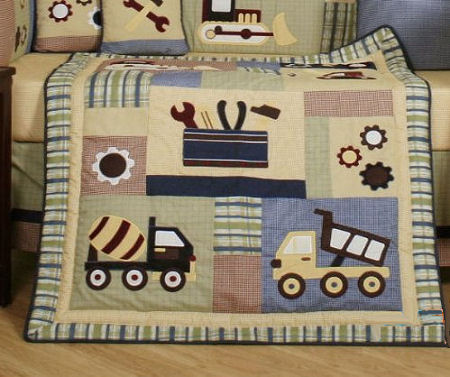 road building machines machinery dump big trucks construction baby crib nursery themes bedding sets