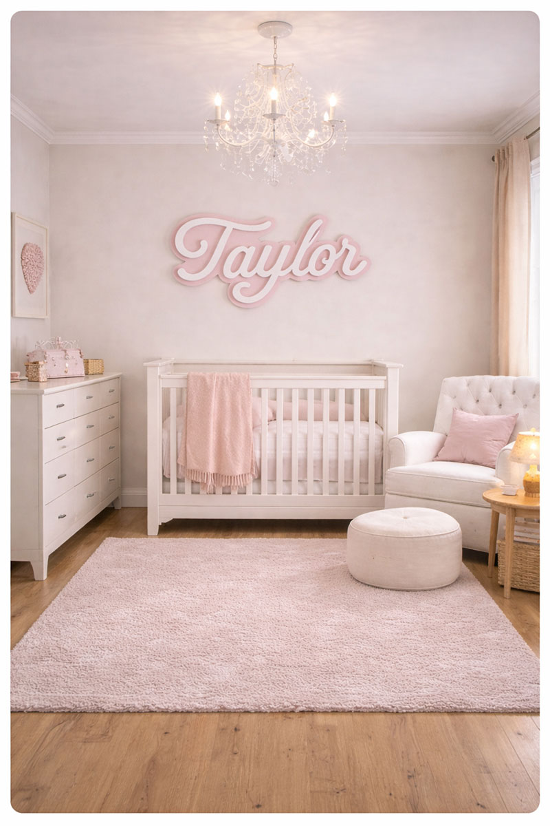 Crib positioned away from window wall with clear walking space