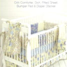 Crib skirt fitted sheet bumper pad and baby diaper stacker pattern