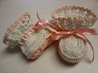 crocheted crochet baby booties