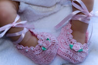 crocheted crochet baby booties