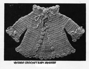 vintage crochet baby sweater jacket