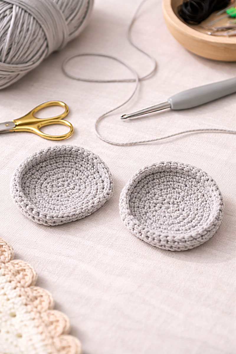 Crochet elephant ears shaped to drape naturally