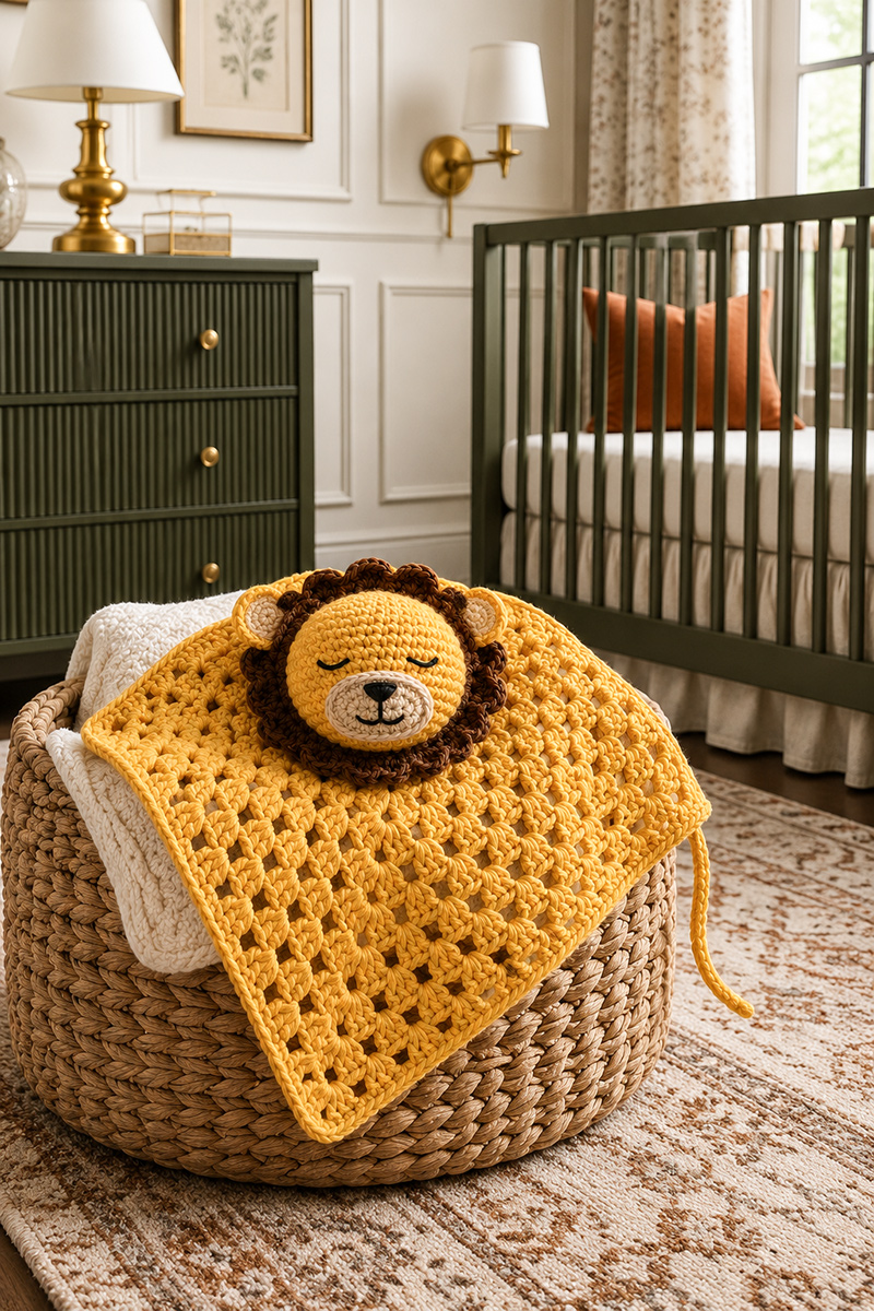 Crochet lion lovey pattern