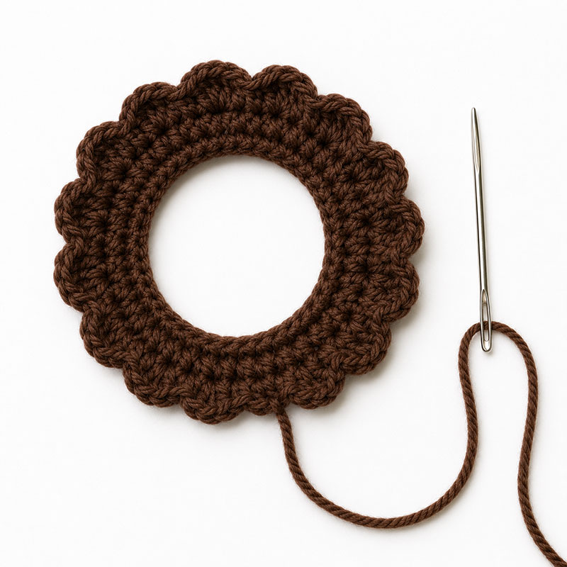 Finished crochet lion mane ready for attachment