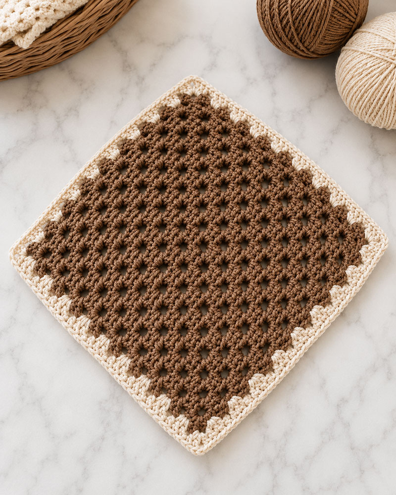 Crochet otter lovey blanket body before assembly